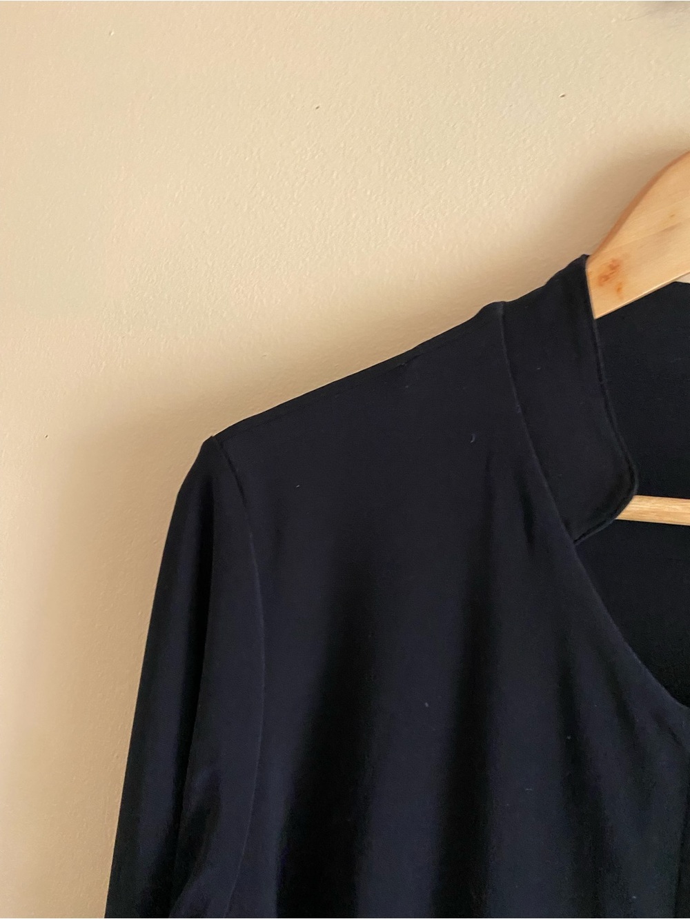Sympli Button Front Tunic Dress Woman 14 Black Pockets Ruched Hem Stretch Travel - Picture 4 of 13